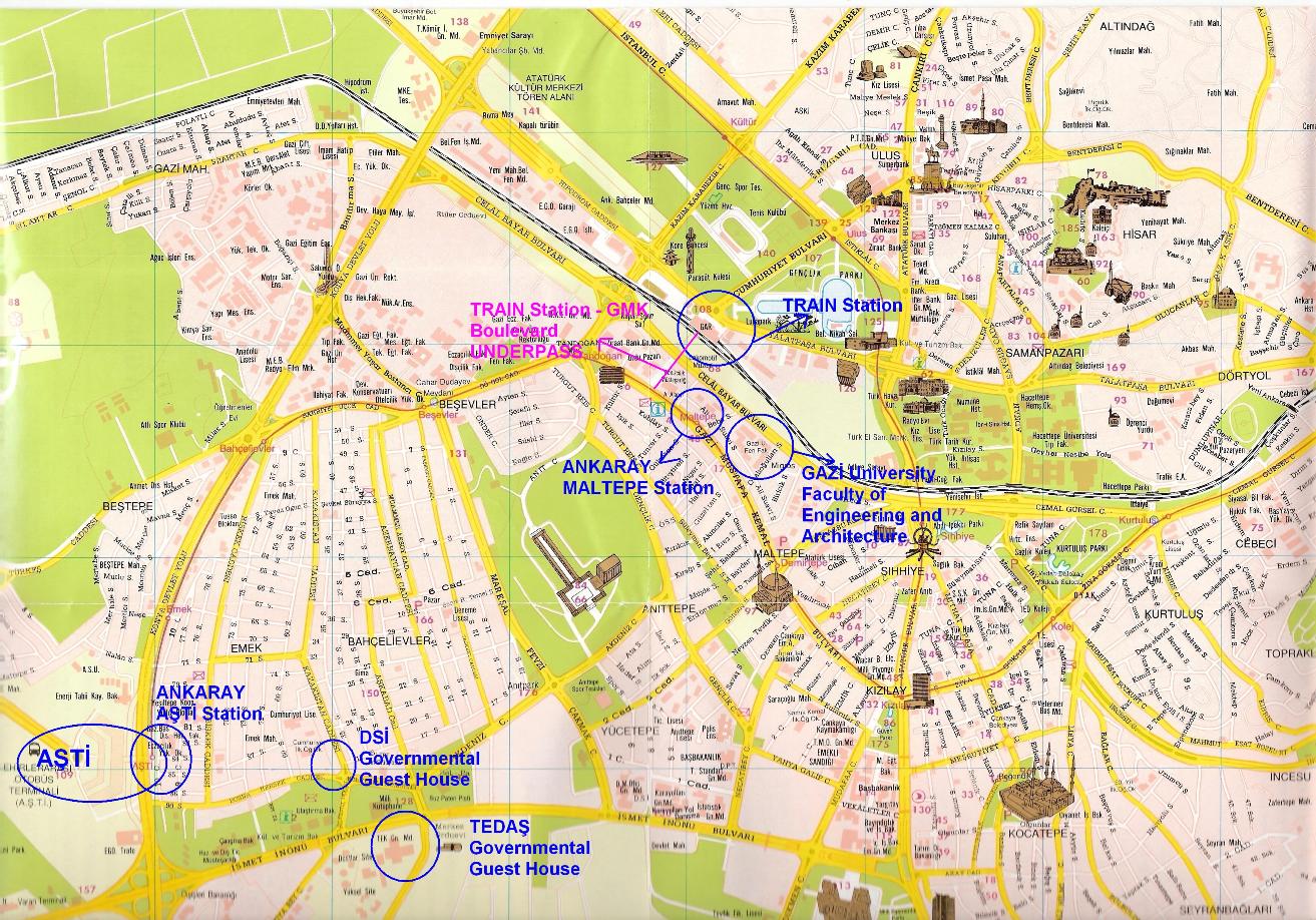 Карта центра Анкары